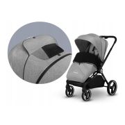 Lionelo - Carucior compact Mika, 2 in 1, Cadru din aluminiu, Cu landou intarit si salteluta moale, Reversibil, Maner ajustabil, Huse pentru picioare, Plasa de tantari, Husa de ploaie, Pana la 22 kg, Albastru BYNLO-MIKA_2IN1_BLUE_NAVY