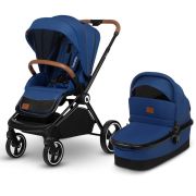 Lionelo - Carucior compact Mika, 2 in 1, Cadru din aluminiu, Cu landou intarit si salteluta moale, Reversibil, Maner ajustabil, Huse pentru picioare, Plasa de tantari, Husa de ploaie, Pana la 22 kg, Albastru BYNLO-MIKA_2IN1_BLUE_NAVY