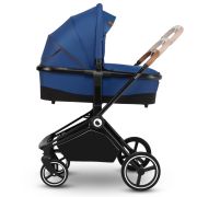 Lionelo - Carucior compact Mika, 2 in 1, Cadru din aluminiu, Cu landou intarit si salteluta moale, Reversibil, Maner ajustabil, Huse pentru picioare, Plasa de tantari, Husa de ploaie, Pana la 22 kg, Albastru BYNLO-MIKA_2IN1_BLUE_NAVY
