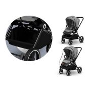 Lionelo - Carucior compact Mika, 2 in 1, Cadru din aluminiu, Cu landou intarit si salteluta moale, Reversibil, Maner ajustabil, Huse pentru picioare, Plasa de tantari, Husa de ploaie, Pana la 22 kg, Albastru BYNLO-MIKA_2IN1_BLUE_NAVY