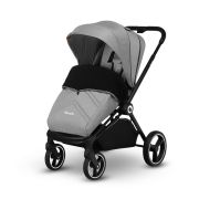 Lionelo - Carucior compact Mika, 2 in 1, Cadru din aluminiu, Cu landou intarit si salteluta moale, Reversibil, Maner ajustabil, Huse pentru picioare, Plasa de tantari, Husa de ploaie, Pana la 22 kg, Gri Deschis BYNLO-MIKA_2IN1_GREY_STONE