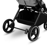 Lionelo - Carucior compact Mika, 2 in 1, Cadru din aluminiu, Cu landou intarit si salteluta moale, Reversibil, Maner ajustabil, Huse pentru picioare, Plasa de tantari, Husa de ploaie, Pana la 22 kg, Gri Deschis BYNLO-MIKA_2IN1_GREY_STONE