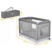 Patut pliabil ricokids rk-240 gri cu mov edeedi724011