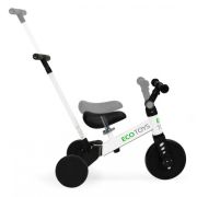 Tricicleta cu pedale si maner 2 in 1 ecotoys ym-bt-6 - alb edeediym-bt-6pswhite