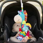 Jucarie mare pentru carucior, scoica auto si patut, Cu jucarie de dentitie, Cu sunete, Activity Friend Clip Clop, 39 cm, Playgro BYN816456