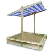 Lada de nisip cu acoperis, Free2Play, Cu coborare completa a acoperisului, 120 X 120 X 120 cm, Natural BYN323