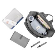Lionelo - Rucsac pentru mamici, Cu 12 compartimente si salteluta de schimbat, Cu prindere universala de carucior, Impermeabila, 36 x 36 x 23 cm, Gri BYNLO-CUBE_GREY