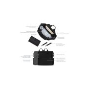 Lionelo - Rucsac pentru mamici, Cu 12 compartimente si salteluta de schimbat, Cu prindere universala de carucior, Impermeabila, 36 x 36 x 23 cm, Negru BYNLO-CUBE_BLACK