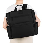Lionelo - Rucsac pentru mamici, Cu 12 compartimente si salteluta de schimbat, Cu prindere universala de carucior, Impermeabila, 36 x 36 x 23 cm, Negru BYNLO-CUBE_BLACK