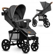Lionelo - Carucior sport Annet Tour, De la nastere, UPF 50+, Cu maner reglabil, Plasa de tantari, Suport biberon, Saculet pentru picioare, Pana la 22 kg, Gri BYNLO-ANNET_TOUR_GREY_STONE