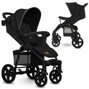 Lionelo - Carucior sport Annet Tour, De la nastere, UPF 50+, Cu maner reglabil, Plasa de tantari, Suport biberon, Saculet pentru picioare, Pana la 22 kg, Negru BYNLO-ANNET_TOUR_BLACK_CARBON