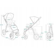 Lionelo - Carucior sport Annet Tour, De la nastere, UPF 50+, Cu maner reglabil, Plasa de tantari, Suport biberon, Saculet pentru picioare, Pana la 22 kg, Negru BYNLO-ANNET_TOUR_BLACK_CARBON