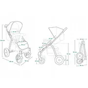 Lionelo - Carucior sport Annet Tour, De la nastere, UPF 50+, Cu maner reglabil, Plasa de tantari, Suport biberon, Saculet pentru picioare, Pana la 22 kg, Verde BYNLO-ANNET_TOUR_GREEN _TURQUOISE