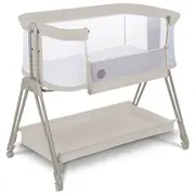 Lionelo - Patut co-sleeper Luna, 2 in 1, Cu setare unghiulara, Cu roti, Reglabil in 6 pozitii pe inaltime, Bej BYNLO-LUNA_BEIGE_SAND