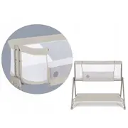 Lionelo - Patut co-sleeper Luna, 2 in 1, Cu setare unghiulara, Cu roti, Reglabil in 6 pozitii pe inaltime, Bej BYNLO-LUNA_BEIGE_SAND