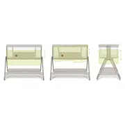 Lionelo - Patut co-sleeper Luna, 2 in 1, Cu setare unghiulara, Cu roti, Reglabil in 6 pozitii pe inaltime, Bej BYNLO-LUNA_BEIGE_SAND