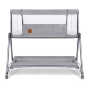 Lionelo - Patut co-sleeper Luna, 2 in 1, Cu setare unghiulara, Cu roti, Reglabil in 6 pozitii pe inaltime, Gri deschis BYNLO-LUNA_GREY_CONCRETE