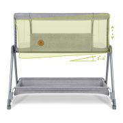 Lionelo - Patut co-sleeper Luna, 2 in 1, Cu setare unghiulara, Cu roti, Reglabil in 6 pozitii pe inaltime, Gri deschis BYNLO-LUNA_GREY_CONCRETE