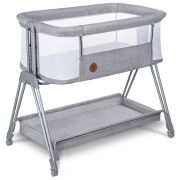 Lionelo - Patut co-sleeper Luna, 2 in 1, Cu setare unghiulara, Cu roti, Reglabil in 6 pozitii pe inaltime, Gri deschis BYNLO-LUNA_GREY_CONCRETE