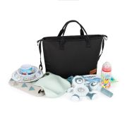 Petite&Mars - Geanta pentru mamici, Impermeabila, Cu 4 compartimente, 45 x 30 x 12 cm, Negru BYN505900
