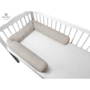 MimiNu - Aparatoare tip rulou pentru patut, Lungime 180 cm, Din bumbac, Cu diametru de 10 cm, Colectia Royal, Beige BYN6426972013482