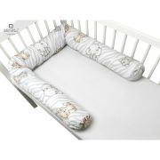 MimiNu - Aparatoare tip rulou pentru patut, Lungime 180 cm, Din bumbac, Cu diametru de 10 cm, Safari Natural BYN6426972013307