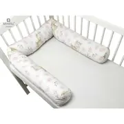 MimiNu - Aparatoare tip rulou pentru patut, Lungime 180 cm, Din bumbac, Cu diametru de 10 cm, Sweet Deer Pink&nbsp; BYN6426972013321