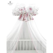 MimiNu - Baldachin mare din tull, Cu funda din bumbac, Dimensiune 400x170 cm, Design, Pink Ballerina BYN6426972013239