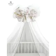 MimiNu - Baldachin mare din tull, Cu funda din bumbac, Dimensiune 400x170 cm, Sweet Deer Pink&nbsp; BYN6426972013147