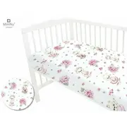 MimiNu - Cearceaf cu elastic, Din bumbac, Pentru pat 160x80 cm, Design, Pink Ballerina BYN6426972014199