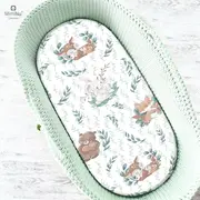 MimiNu - Cearceaf cu elastic pentru landou, carucior si cosulet, Dimensiune 80x45 cm, Din bumbac, Lulu Natural BYN6426972013567