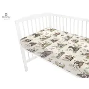 MimiNu - Cearceaf cu elastic pentru patut leagan sau patut co-sleeper, Dimensiune 90x40 cm, Din bumbac, Design, Calm Forest Natural BYN6426972013840