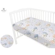 MimiNu - Cearceaf cu elastic pentru patut leagan sau patut co-sleeper, Dimensiune 90x40 cm, Din bumbac, Design, Seal Blue BYN6426972013864