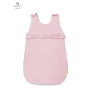 MimiNu - Sac de dormit pentru bebelusi, De iarna, Cu volanase, Din bumbac, Cu fermoar lateral, Cu capse pe umar, 70 cm, 0 – 6 luni, 2.5 Tog, Colectia Royal, Powder Pink BYN6426972012676