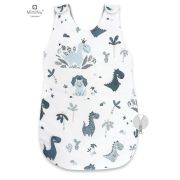 MimiNu - Sac de dormit pentru bebelusi, De iarna, Din bumbac, Cu fermoar lateral, Cu capse pe umar, 70 cm, 0 – 6 luni, 2.5 Tog, Dino Granat BYN6426972012720