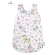MimiNu - Sac de dormit pentru bebelusi, De iarna, Din bumbac, Cu fermoar lateral, Cu capse pe umar, 70 cm, 0 – 6 luni, 2.5 Tog, Sweet Deer Pink BYN6426972012713