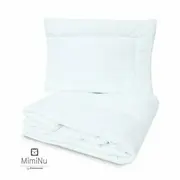 MimiNu - Set lenjerie patut 5 piese, Cu volanase, Cu pilota si perna, Din bumbac, Pentru patut 120x60 cm, Design, Pink Ballerina BYN6426972012621