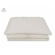 MimiNu - Set lenjerie patut cu 6 piese, Cu volanase, Cu pilota si perna, Cu doua aparatori laterale, Din bumbac, Pentru patut 120x60 cm, Colectia Royal, Beige BYN6426972014946