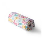 Set Din Vascoza De Bambus Cu Paturica Usoara Si Pernuta Cu Urechiuse Pentru Copii, Fluturi Colorati 100x120cm Pjbdemo_11