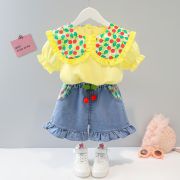 Costumas cu bluzita galbena si pantalonasi din blugi - cirese (marime disponibila: 2 ani) mbxq1899-1-dg.2 ani