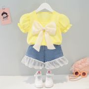 Costumas cu bluzita galbena si fundita din organza (marime disponibila: 3 ani) mdxq1937-1-dg.3 ani