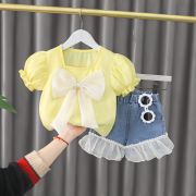 Costumas cu bluzita galbena si fundita din organza (marime disponibila: 3 ani) mdxq1937-1-dg.3 ani