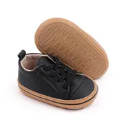 Pantofiori negri cu margini maro pentru baietei (marime disponibila: 3-6 luni (marimea 18 incaltaminte)) mdd2782-1-p13.3-6 luni (marimea 18 incaltaminte)