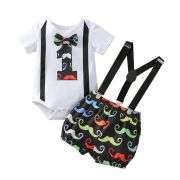 Costumas cu body pentru baietei - mustache (marime disponibila: 0-3 luni) lit0031.0-3 luni