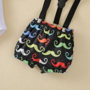 Costumas cu body pentru baietei - mustache (marime disponibila: 0-3 luni) lit0031.0-3 luni