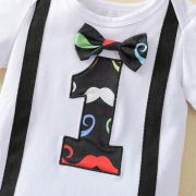 Costumas cu body pentru baietei - mustache (marime disponibila: 0-3 luni) lit0031.0-3 luni