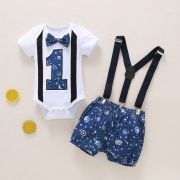 Costumas cu body pentru baietei - stars (marime disponibila: 0-3 luni) adt0025-1.0-3 luni