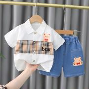 Costumas pentru baietei cu camasuta si blugi - bear (marime disponibila: 3 ani) lixq1921-1-dg.3 ani