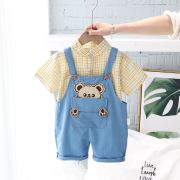 Costumas pentru baietei cu camasuta si salopeta - bear (marime disponibila: 6-9 luni (marimea 19 incaltaminte)) mdxq1952-3-dg.6-9 luni (marimea 19 incaltaminte)