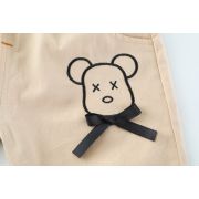 Costumas pentru baietei cu tricou si pantaloni scurti - Cream Bear ADXQ1882-1-dg